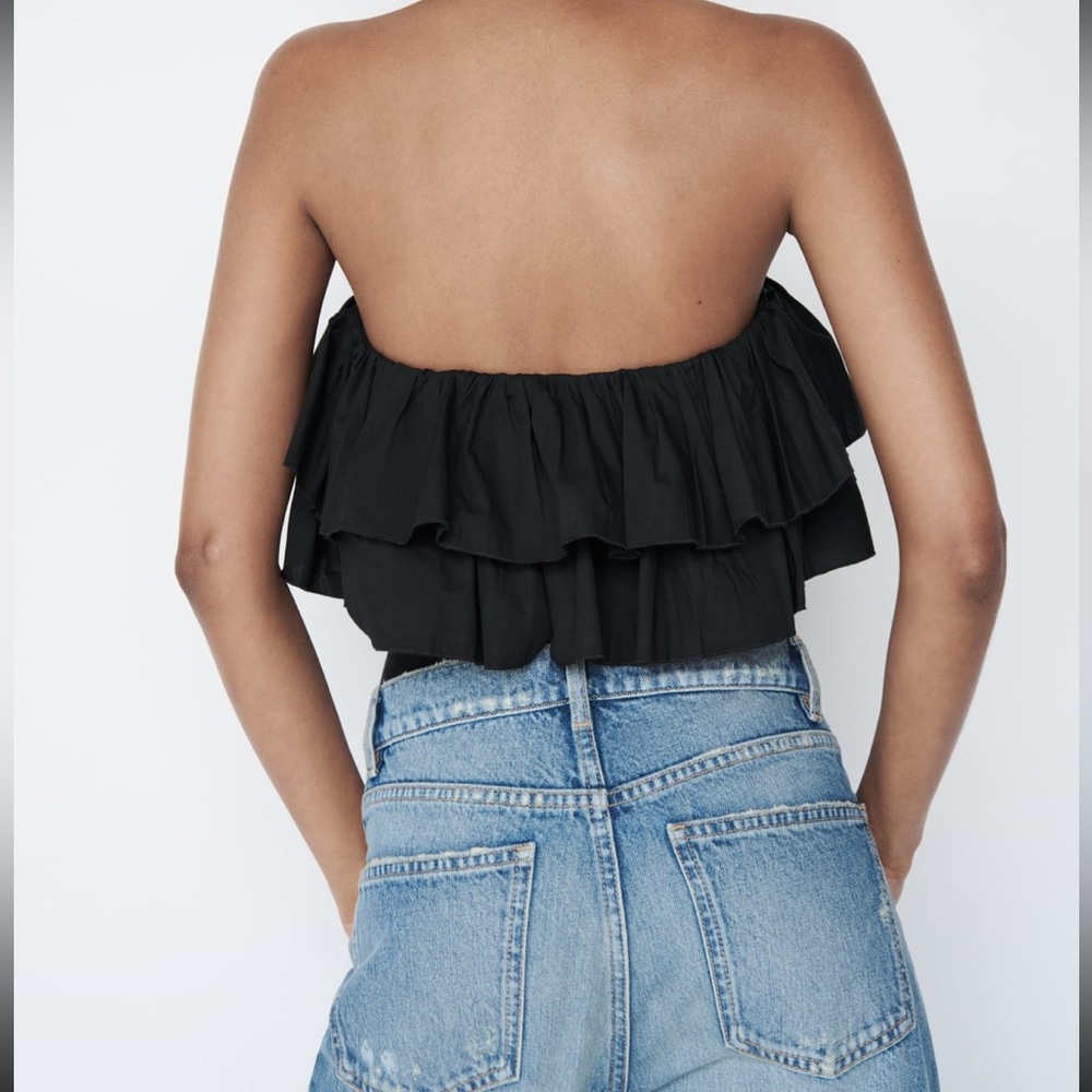 ⚫️STRAPLESS RUFFLED BODYSUIT ⚫️ - Picture 5 of 6